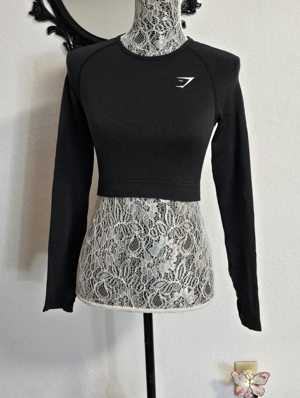 Gymshark Black Cropped Long Sleeve